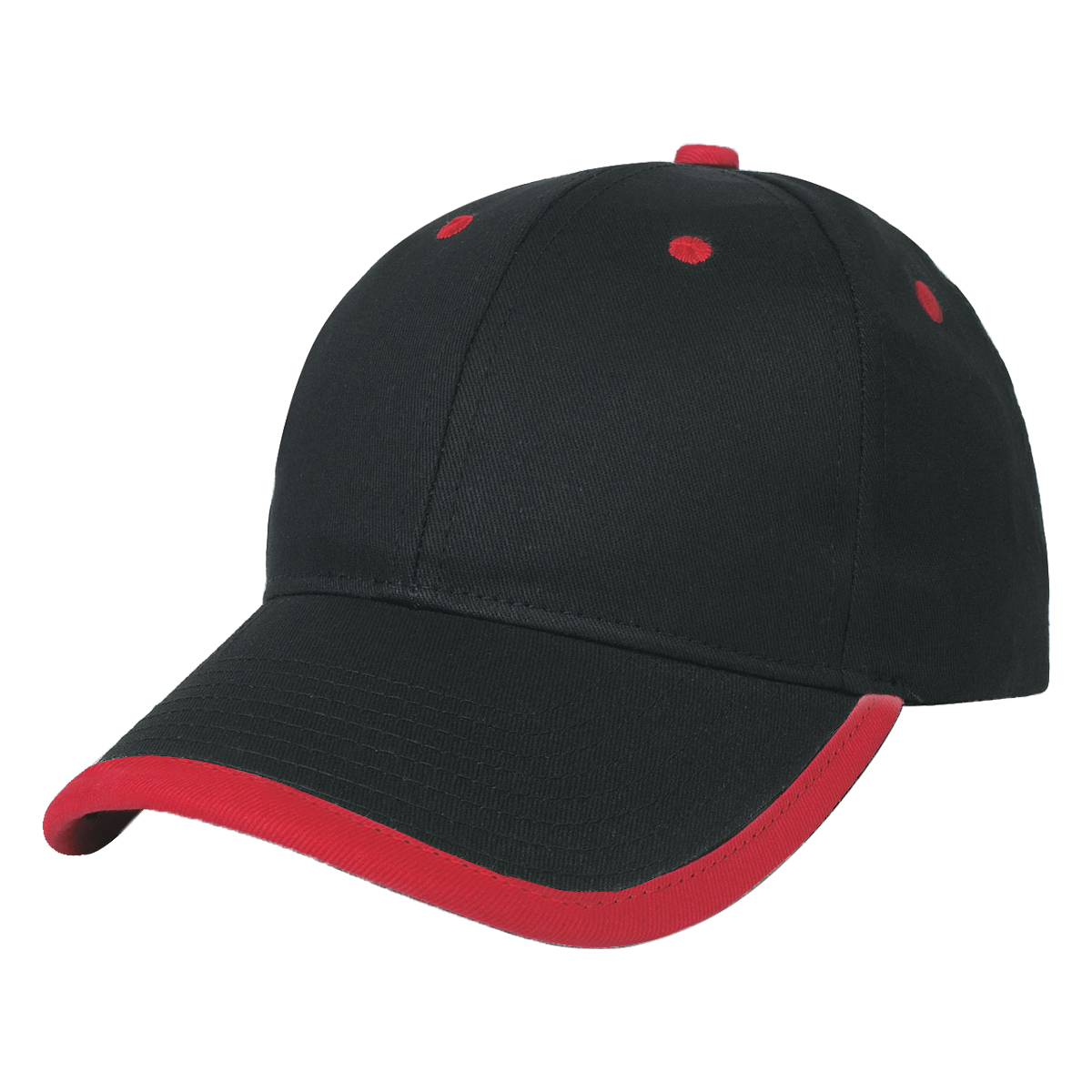 Black w/ Red Accents Price Buster Cap with Visor Trim