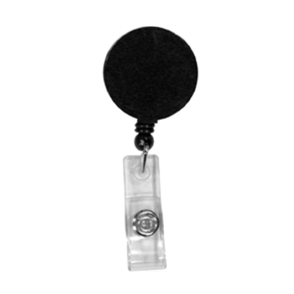 Black Round Retractable Badge Holder w/ Alligator Clip 