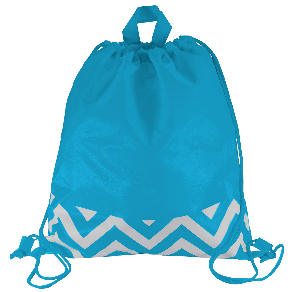 Aqua Zig Zag Drawstring (13"W x 15"H)