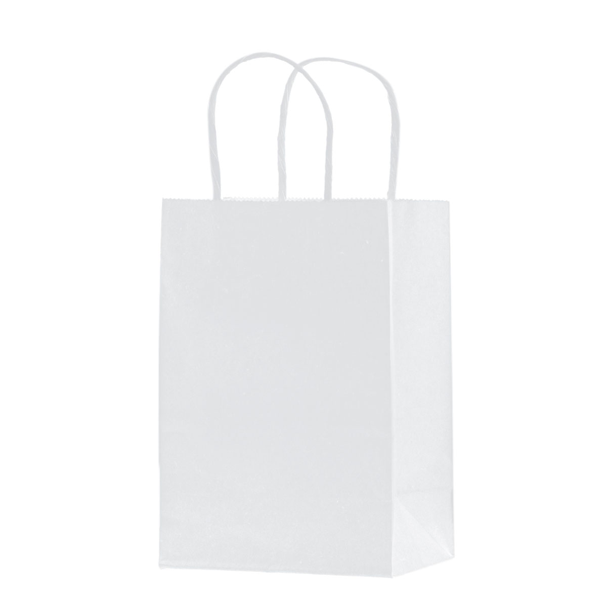 White White Paper Shopper (5.5"W x 3.25"G x 8.375"H)