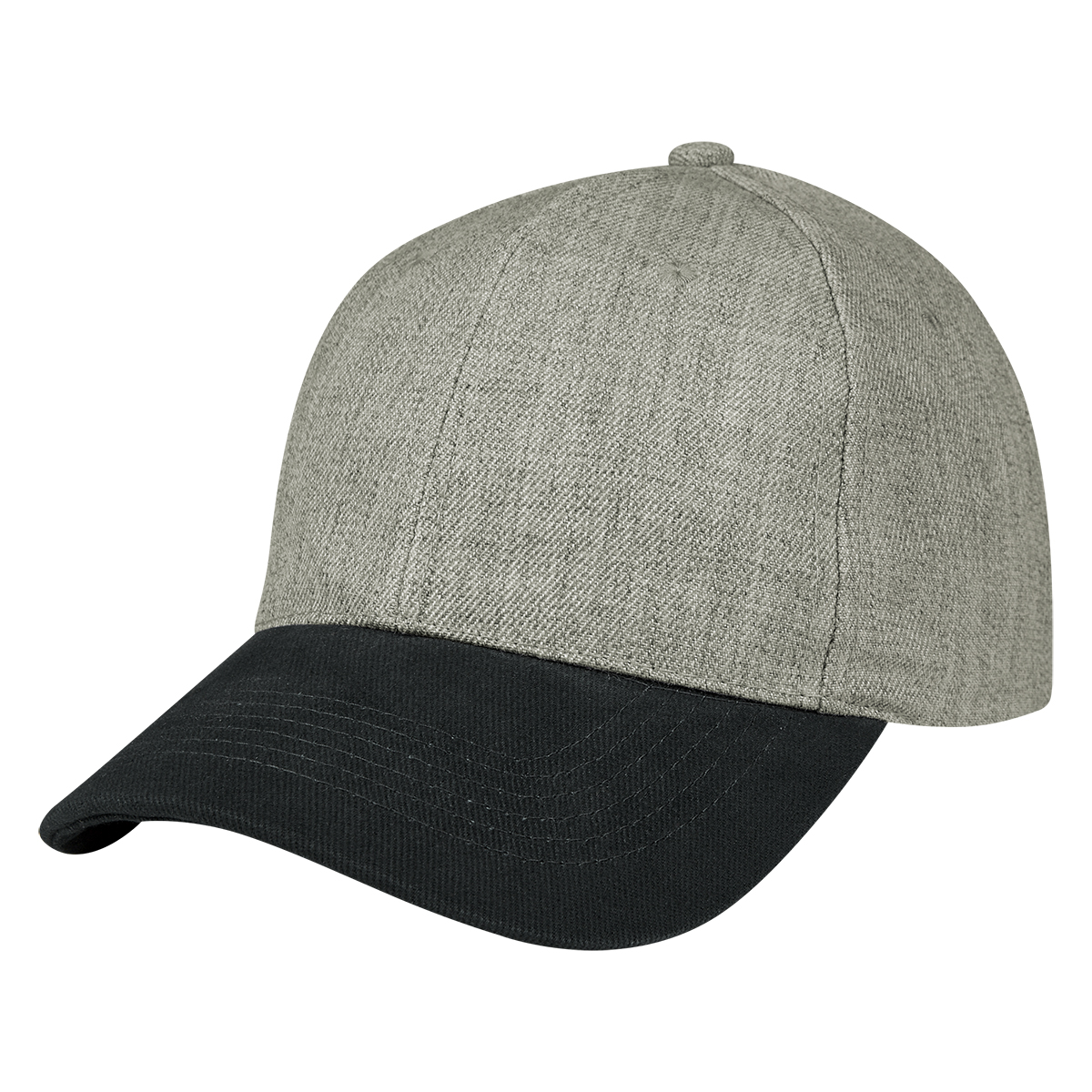 Gray with Black Visor Wool Blend Cap