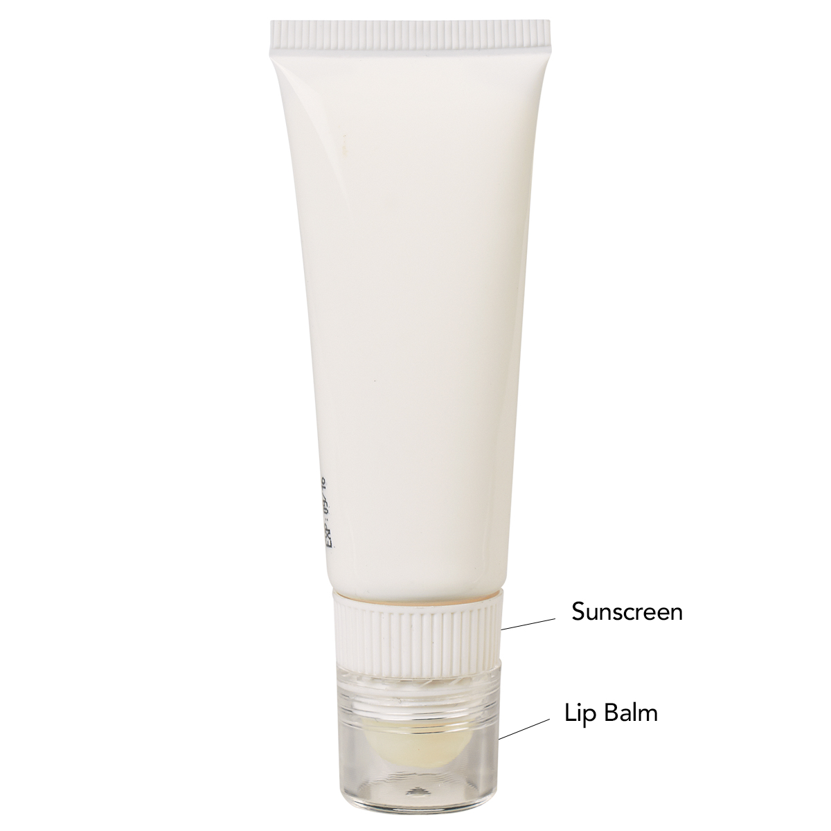 White Lip Balm and Sunscreen Tube