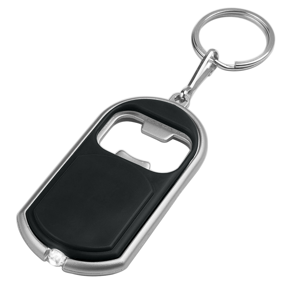 Black Bottle Opener Key Chain with LED Light