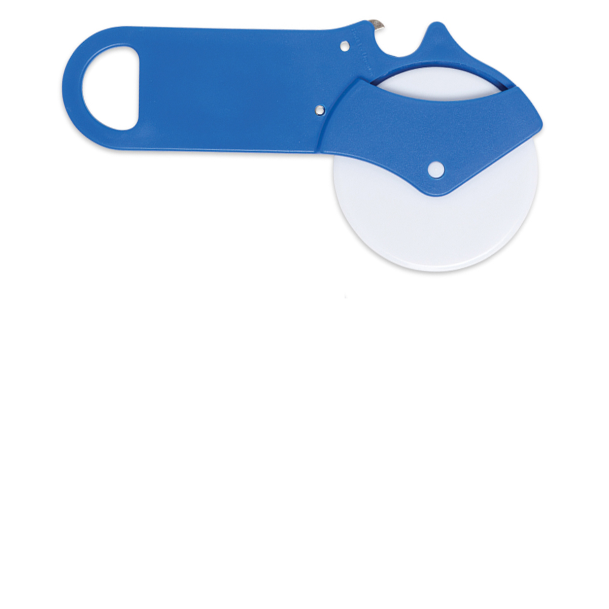 Blue Pizza Cutter with Bottle Opener