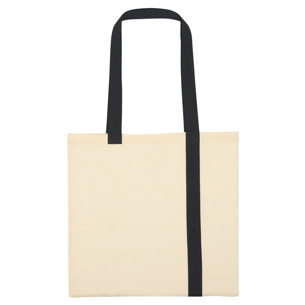 Black Striped Economy Cotton Canvas Tote