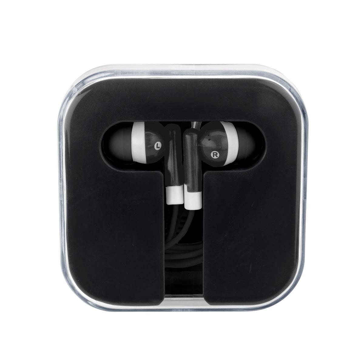 Black (Black Case) Ear Buds in Compact Case 