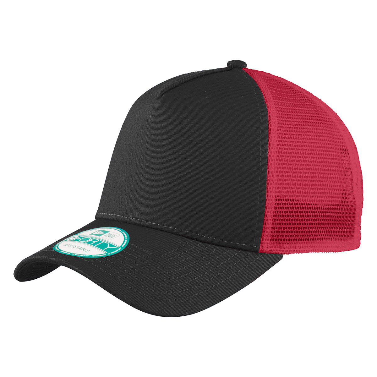 Black/Scarlet New Era® Snapback Trucker Cap