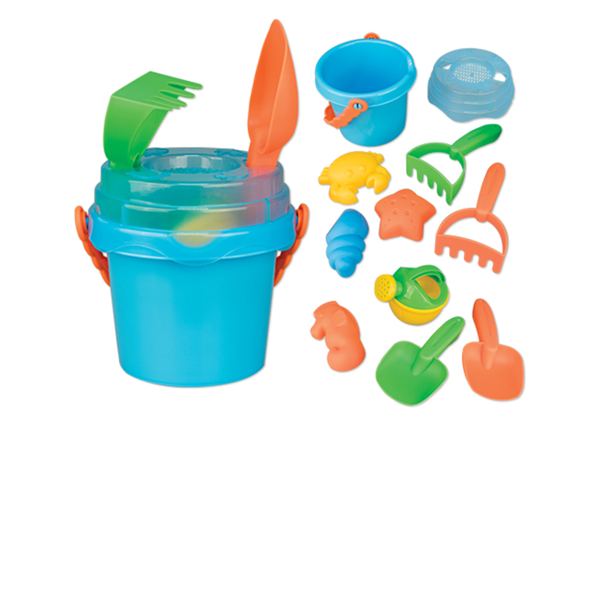Screen Print 1 Color 1 Location Mini Sand Pail with Toys and Lid