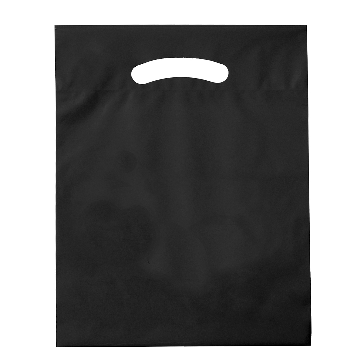 Black Biodegradable Plastic Die Cut Bag (7.5”W x 10.5”H)