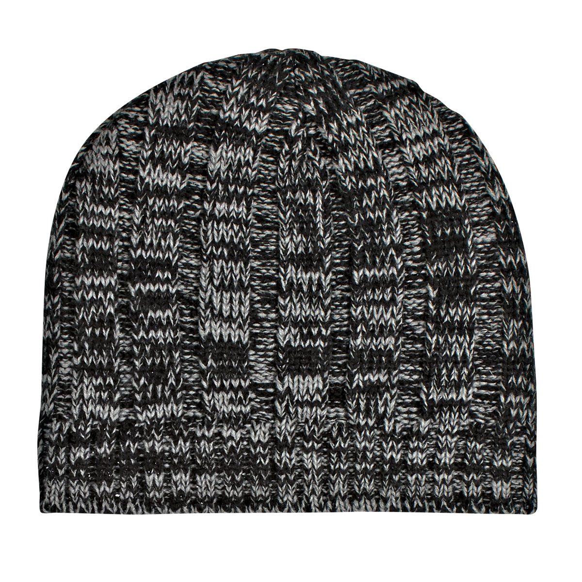 Black Knit Heathered Beanie Cap