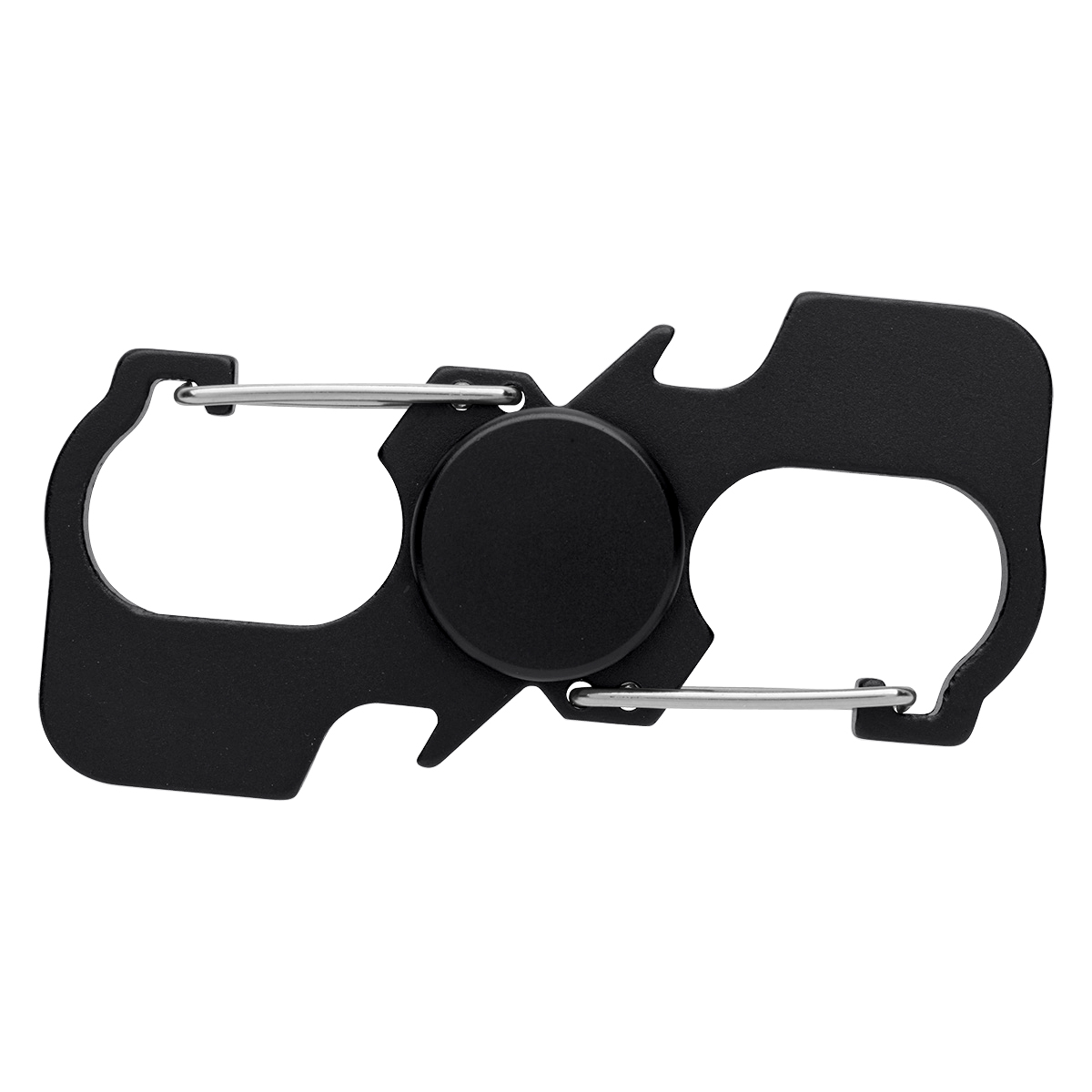 Black Carabiner Fun Spinner With Bottle Openers