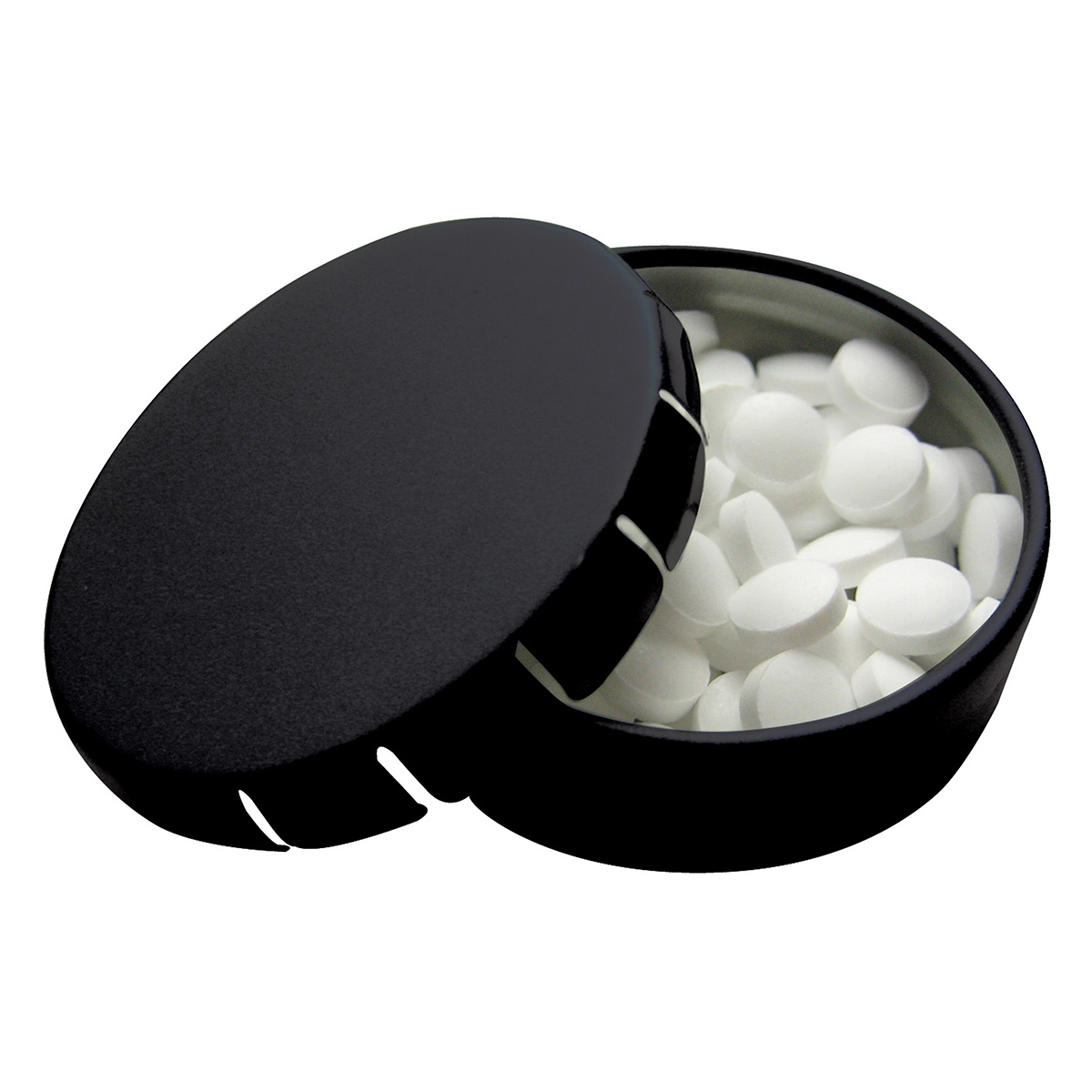 Black Tek Klick Round Mint Tin