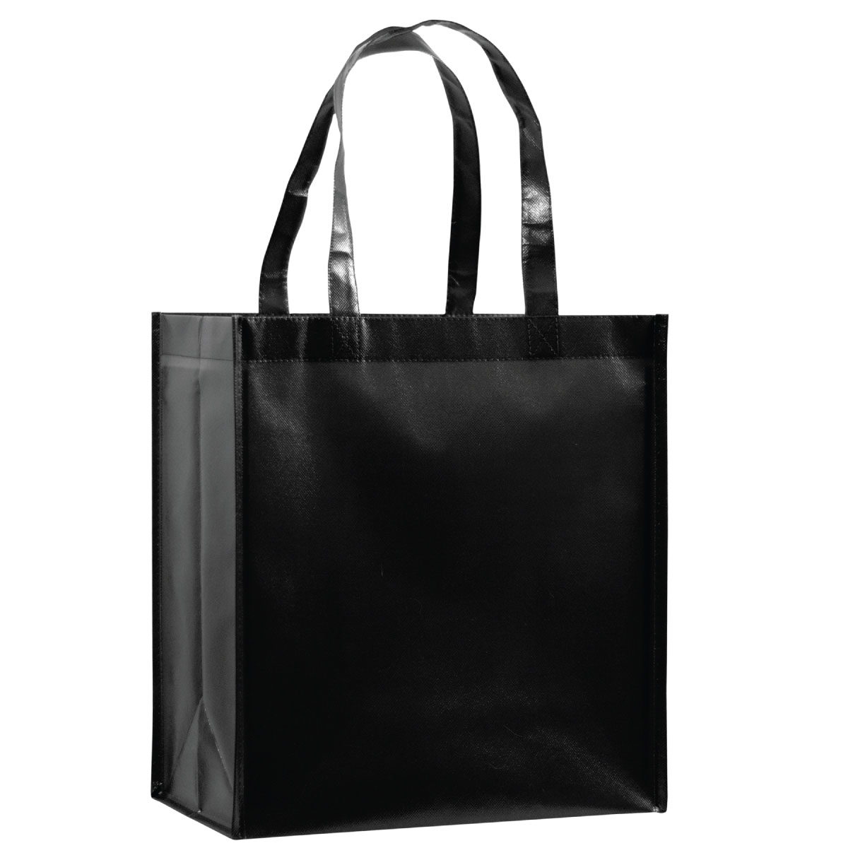Black Gloss Laminated Bag with Insert (12"W x 8"D x 13"H)