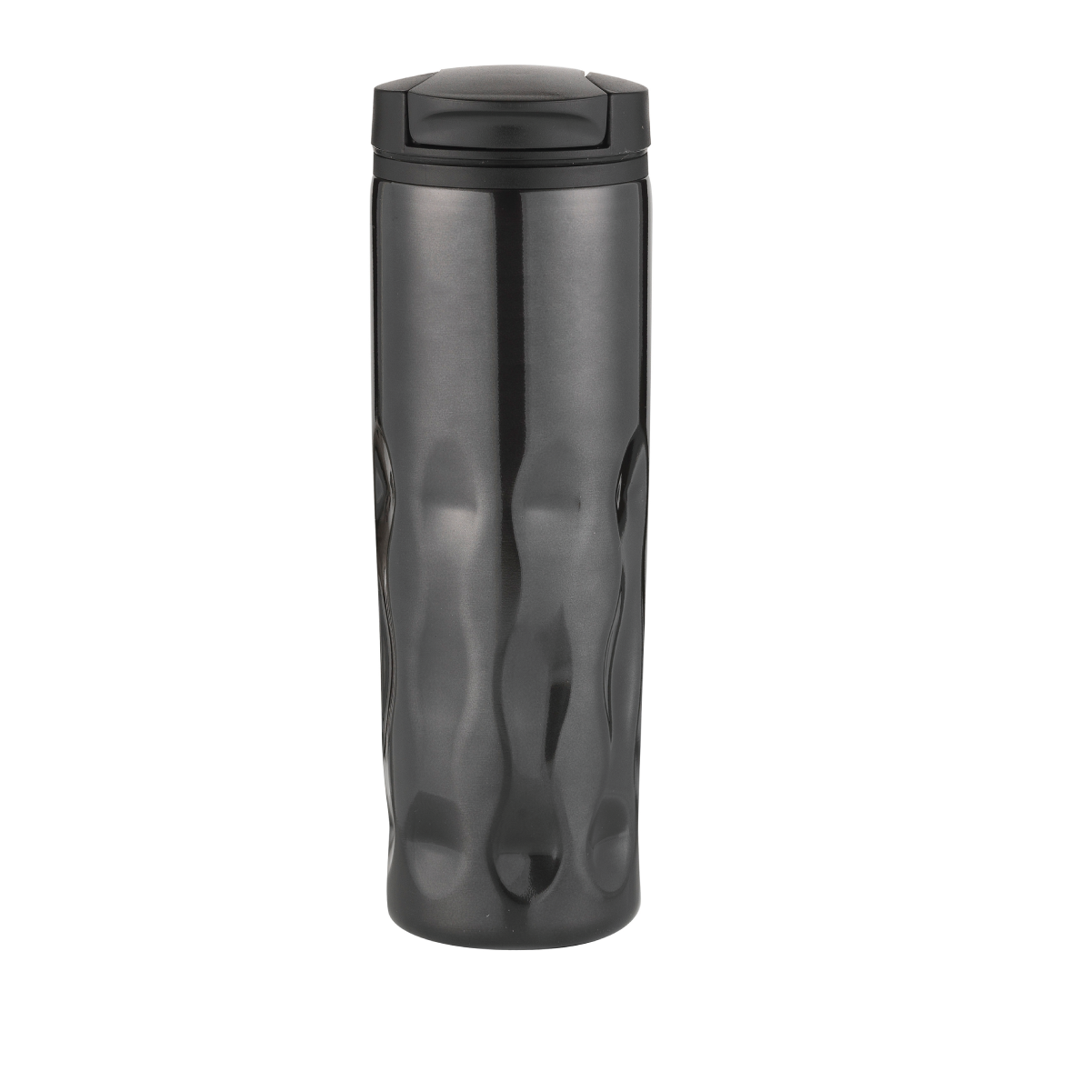 Black Groovy Stainless Steel Tumbler (16 oz)