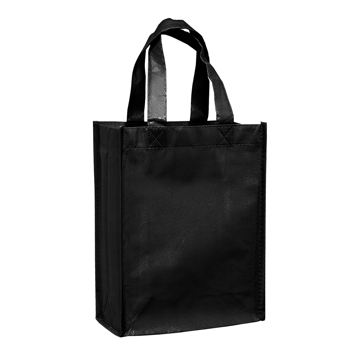 Black Gloss Laminated Designer Tote (8"W x 4"G x 10"H)