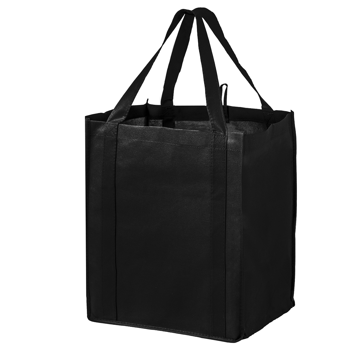 Black Wine Grocery Tote Combo (13”W x 10”G x 15”H)