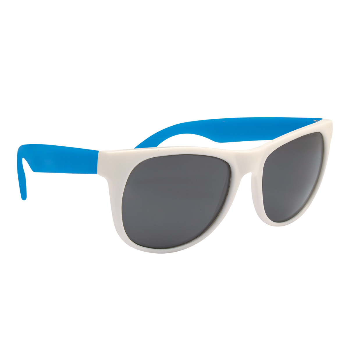 Black Frame with Blue Temples Rubberized Sunglasses